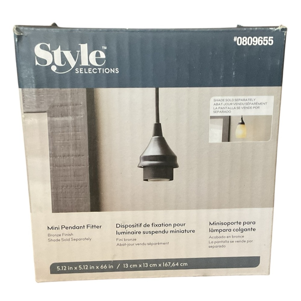 Style Selections Bronze Finish Mini Hanging Pendant Fitter Model 0809655